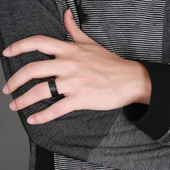 Unisex Stress Release Black Spinner Ring