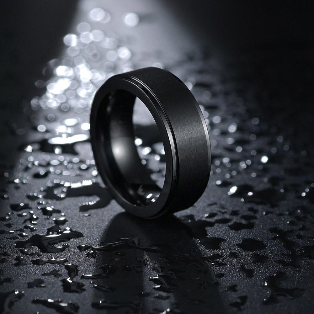 Unisex Stress Release Black Spinner Ring