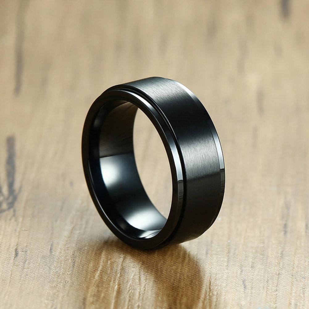 Unisex Stress Release Black Spinner Ring