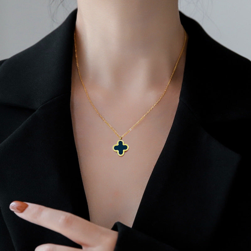 Double Sided Four-Leaf Clover Pendant