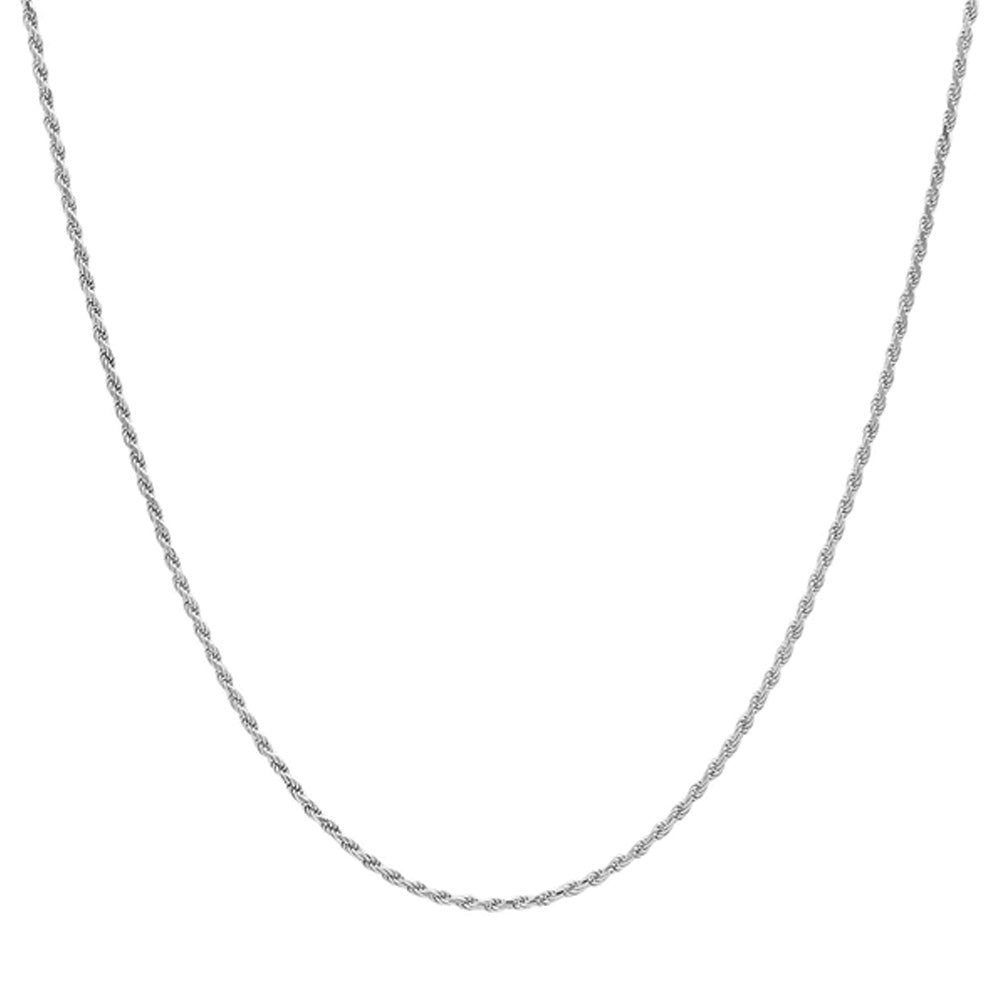 2MM 24-Inch Rope Chain - Silver