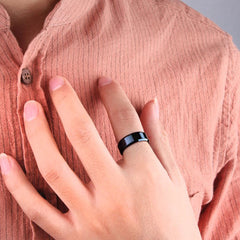 Unisex Black Comfort Fit Ring