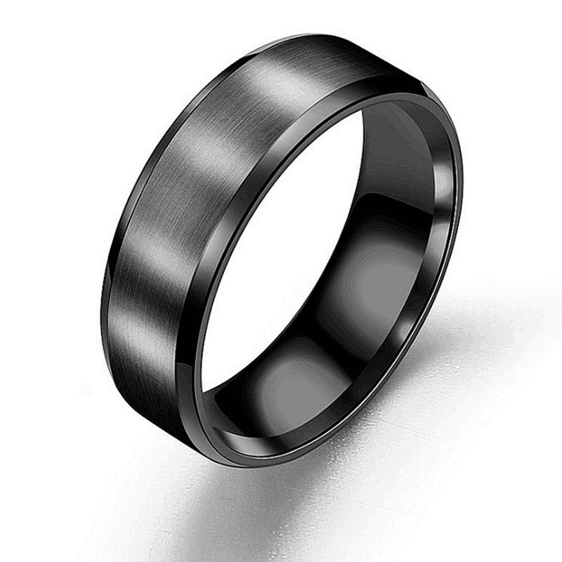 Unisex Black Comfort Fit Ring