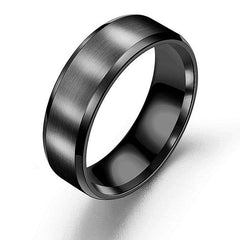 Unisex Black Comfort Fit Ring