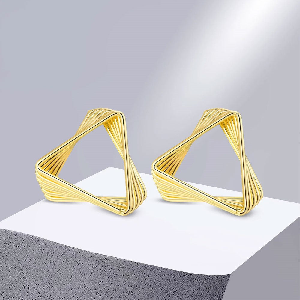 Elegant Multi Layered Triangle Earrings