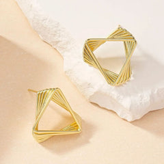 Elegant Multi Layered Triangle Earrings