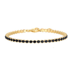 Gold Black Beads Chain Bracelet