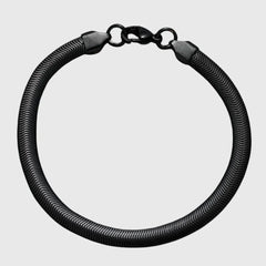 7MM Herringbone Chain Bracelet - Black