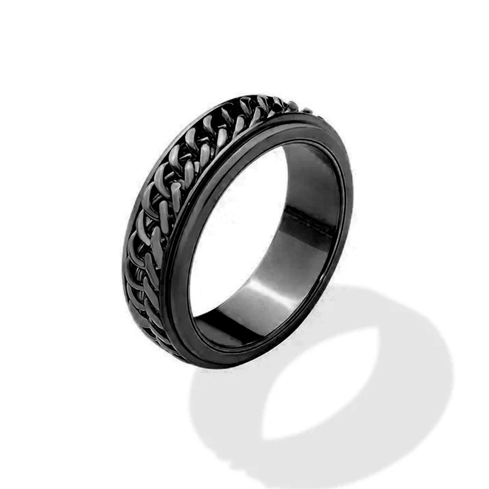 Chain Spinner Ring - Black