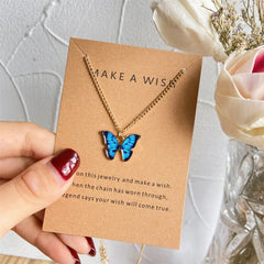 Colorful Blue Butterfly Pendant