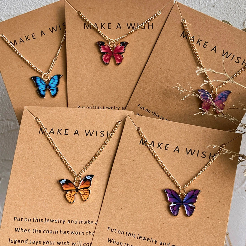 Colorful Purple Butterfly Pendant