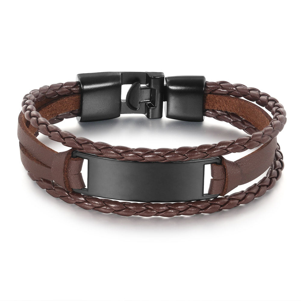 Versatile Multi-Layer Brown Leather Bracelet