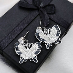 Sparkling Zirconia Butterfly Earrings