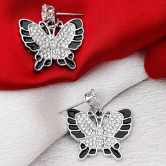 Sparkling Zirconia Butterfly Earrings