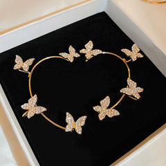 Elegant Gold Plated Butterfly Ear Cuff Set