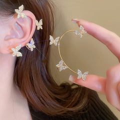 Elegant Gold Plated Butterfly Ear Cuff Set