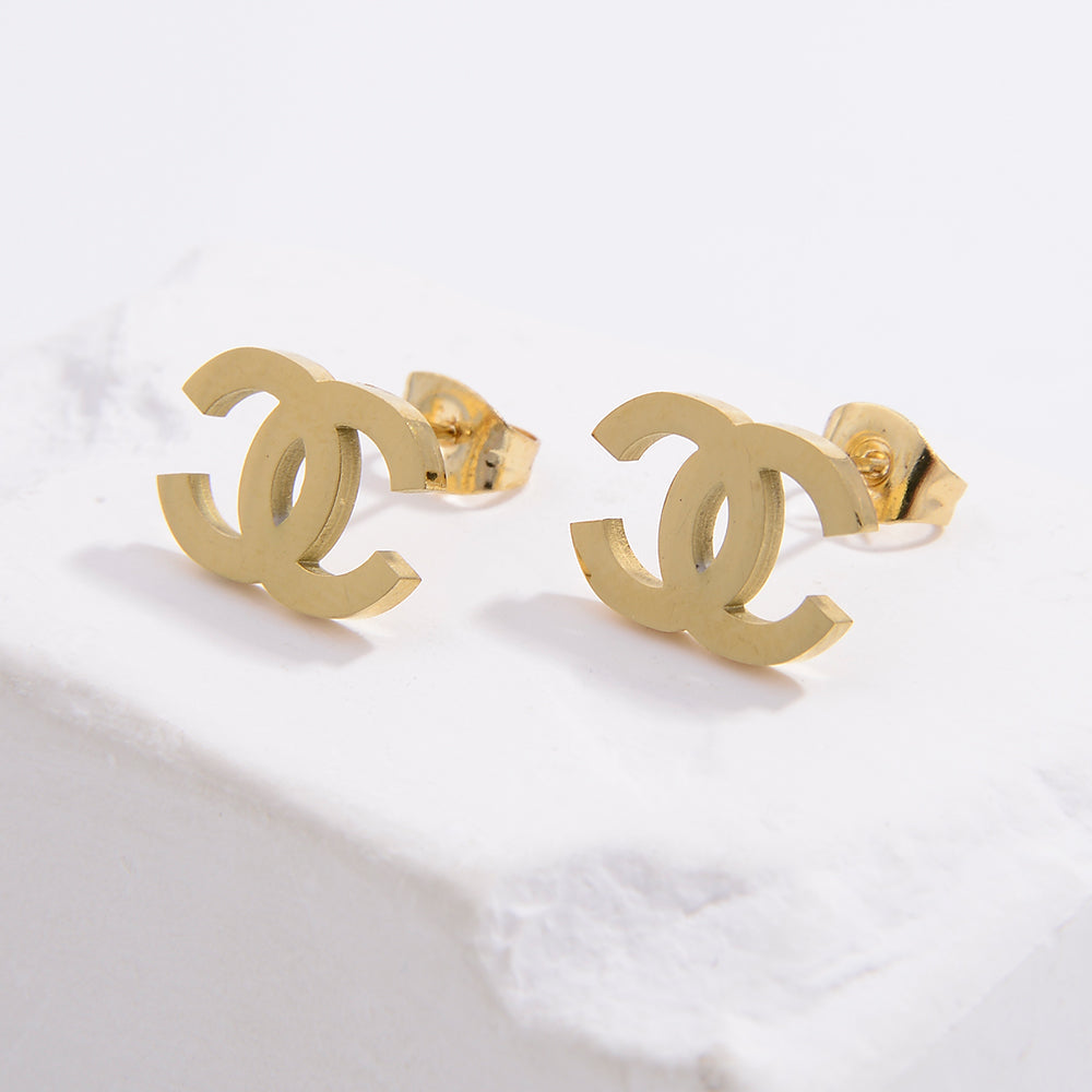 Double C Stud Earrings (Pair)