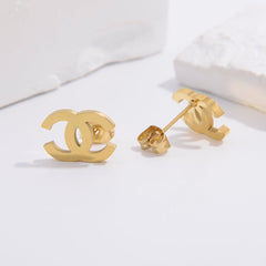 Double C Stud Earrings (Pair)