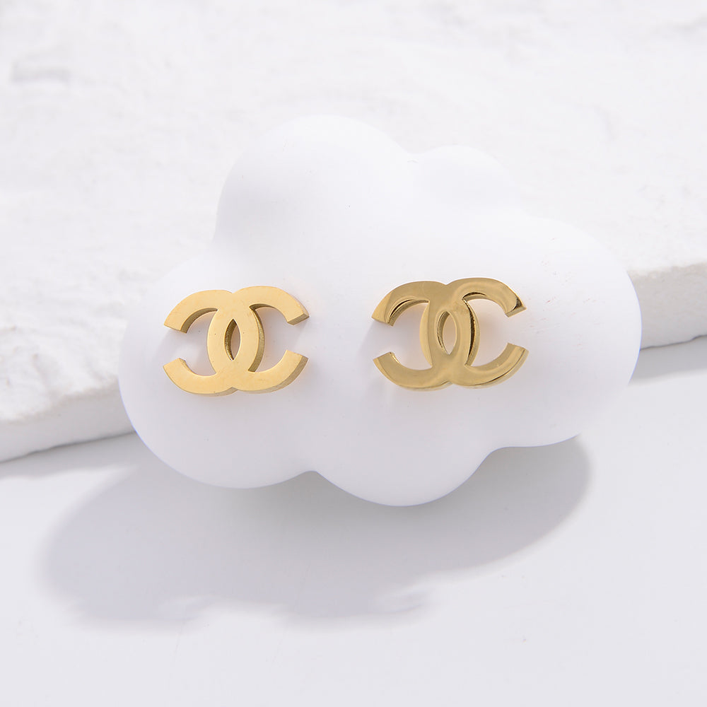 Double C Stud Earrings (Pair)