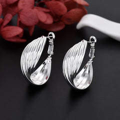 Sterling Silver Twist Hoop Earrings