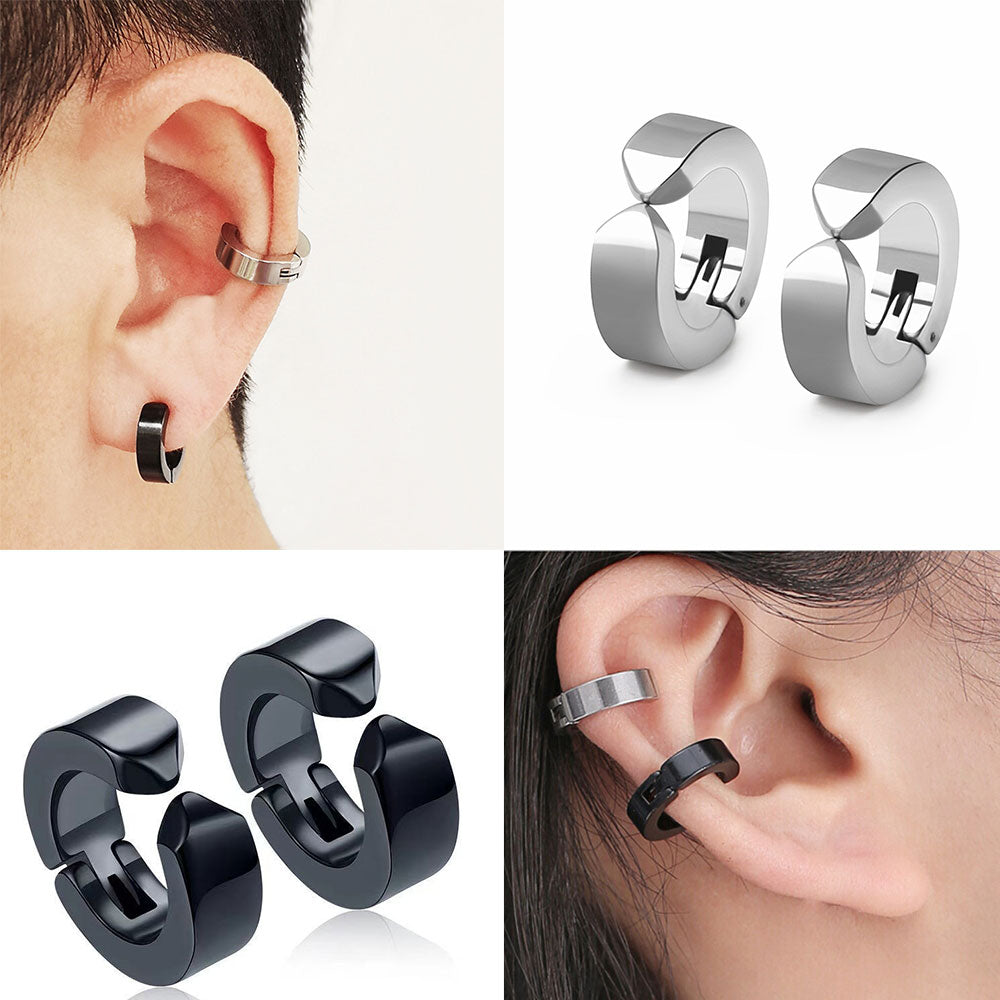 1-Pcs Unisex Titanium Steel Ear Clip