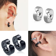 1-Pcs Unisex Titanium Steel Black Ear Clip