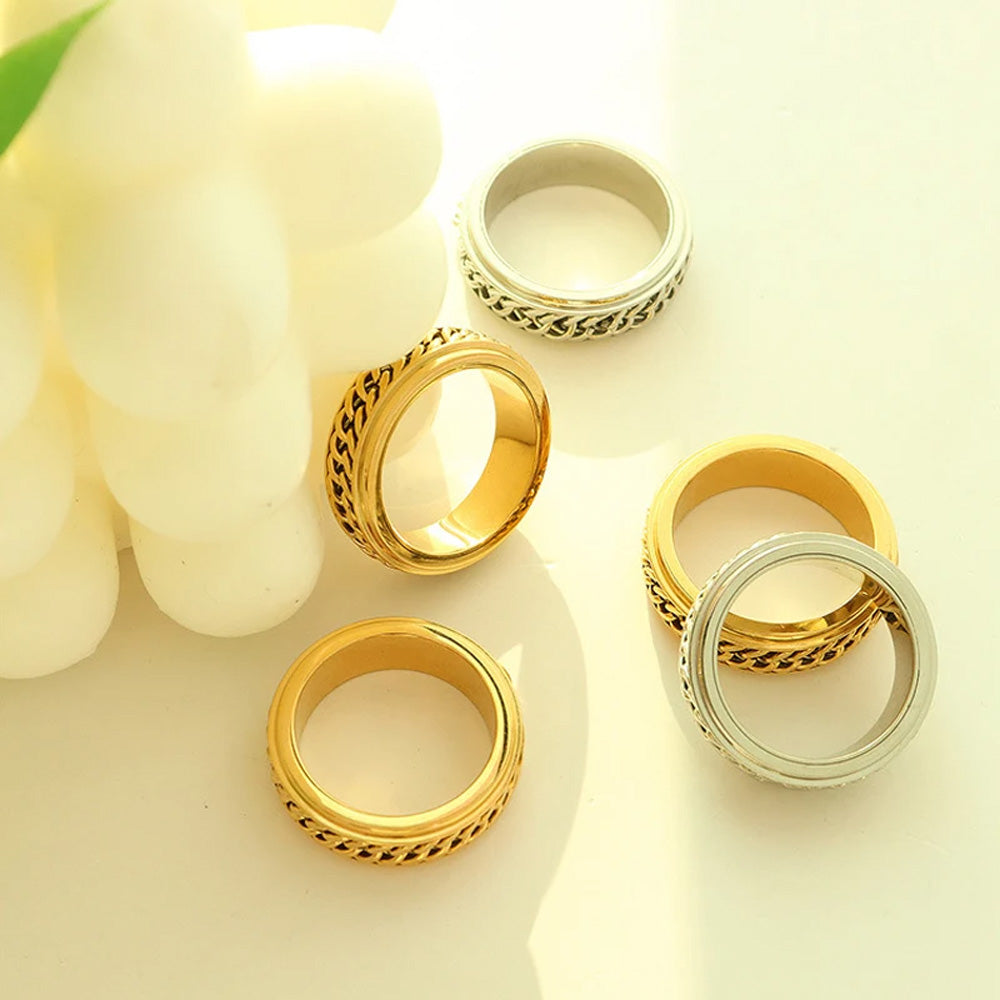 Chain Spinner Ring - Gold