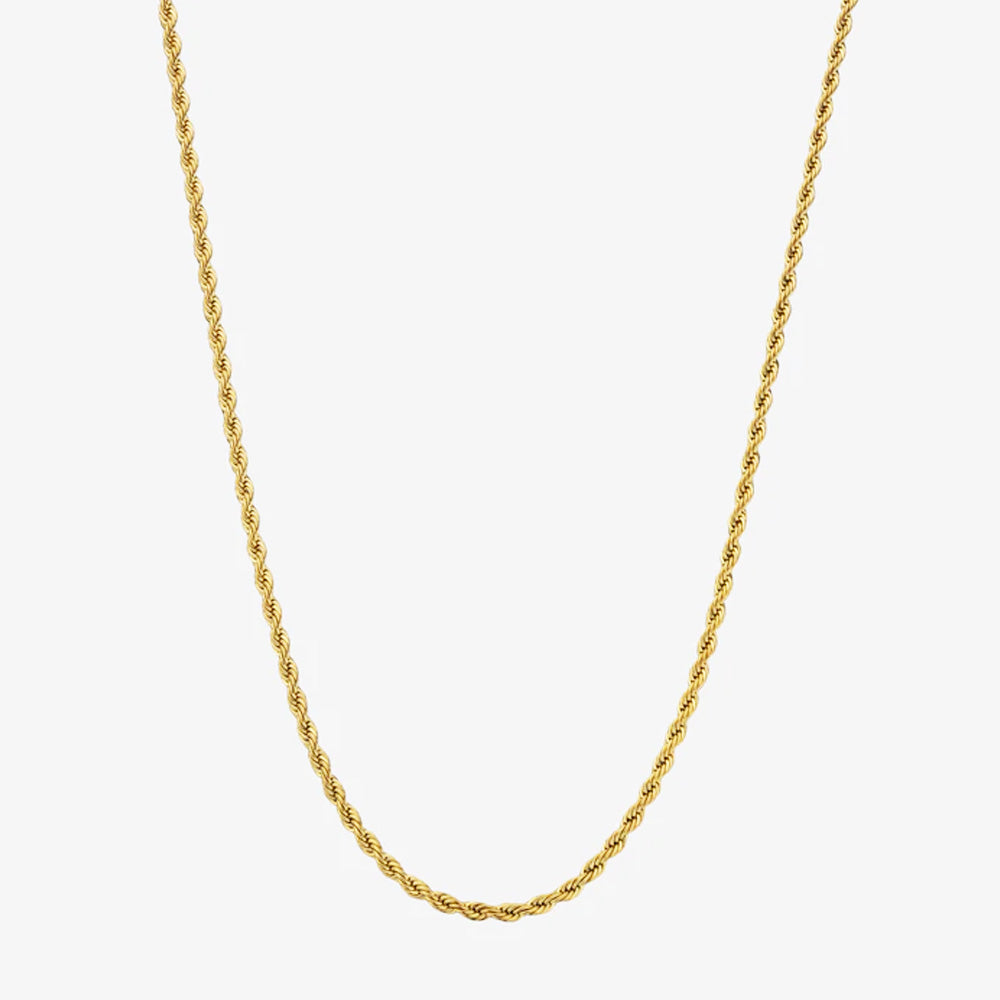 3MM 24-Inch Rope Chain - Golden