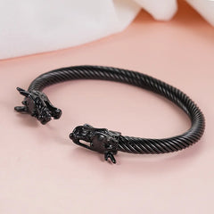 Dragon Wire Bangle Bracelet - Black