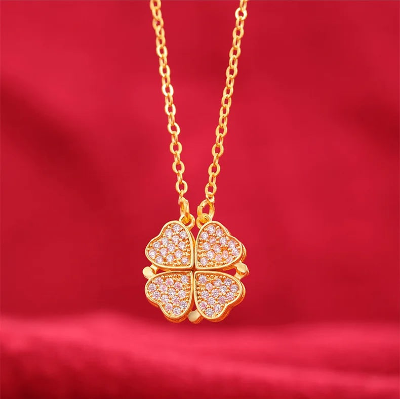 Zircon Magnetic Folding Clover Pendant