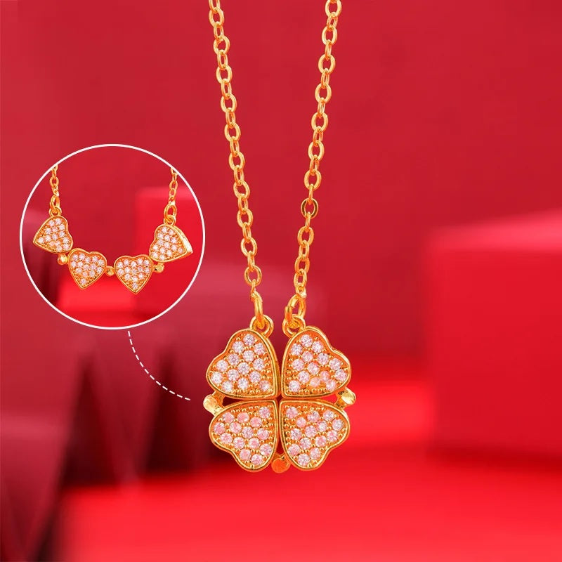 Zircon Magnetic Folding Clover Pendant