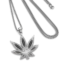 Rhinestone Maple Leaf Pendant