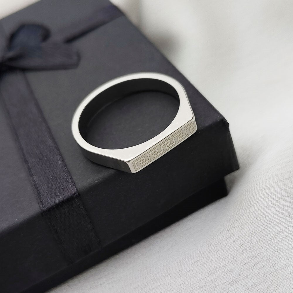 Unisex Silver Plated Grace Ring