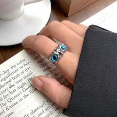 Unisex Trendy 3D Owl Eye Adjustable Ring