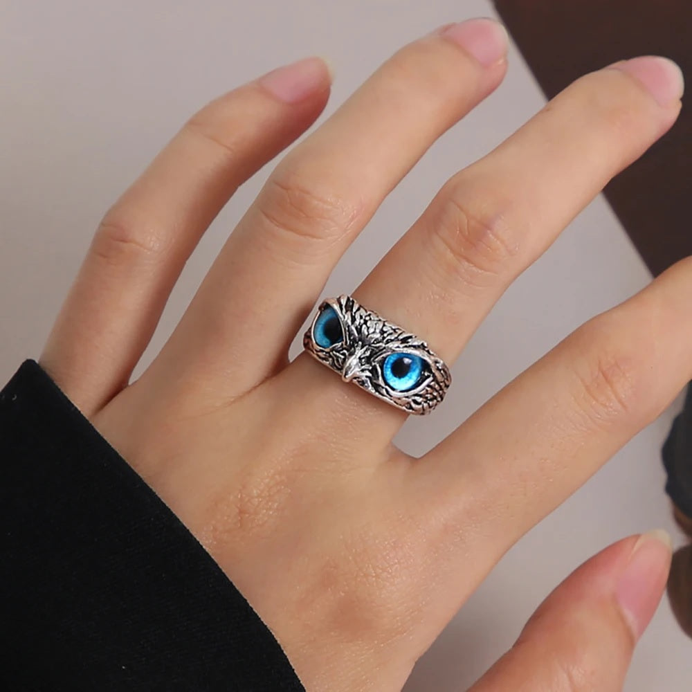 Unisex Trendy 3D Owl Eye Adjustable Ring