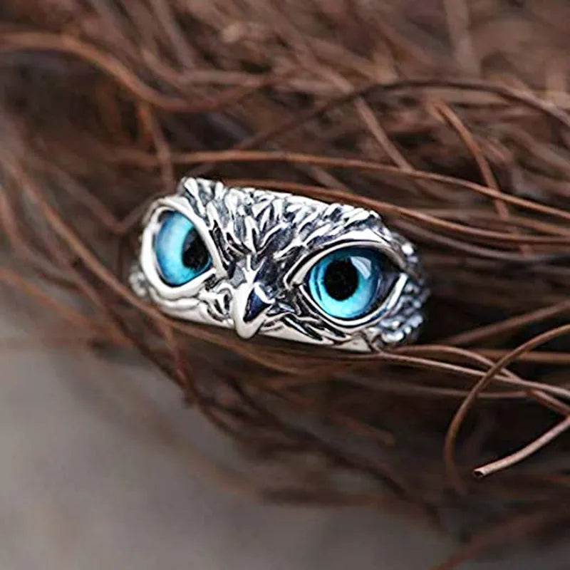 Unisex Trendy 3D Owl Eye Adjustable Ring