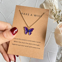 Colorful Purple Butterfly Pendant