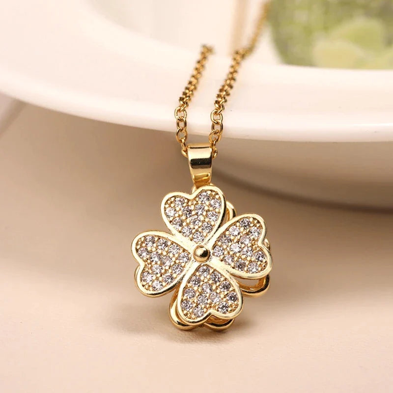 Four Leaf Clover Spinner Pendant