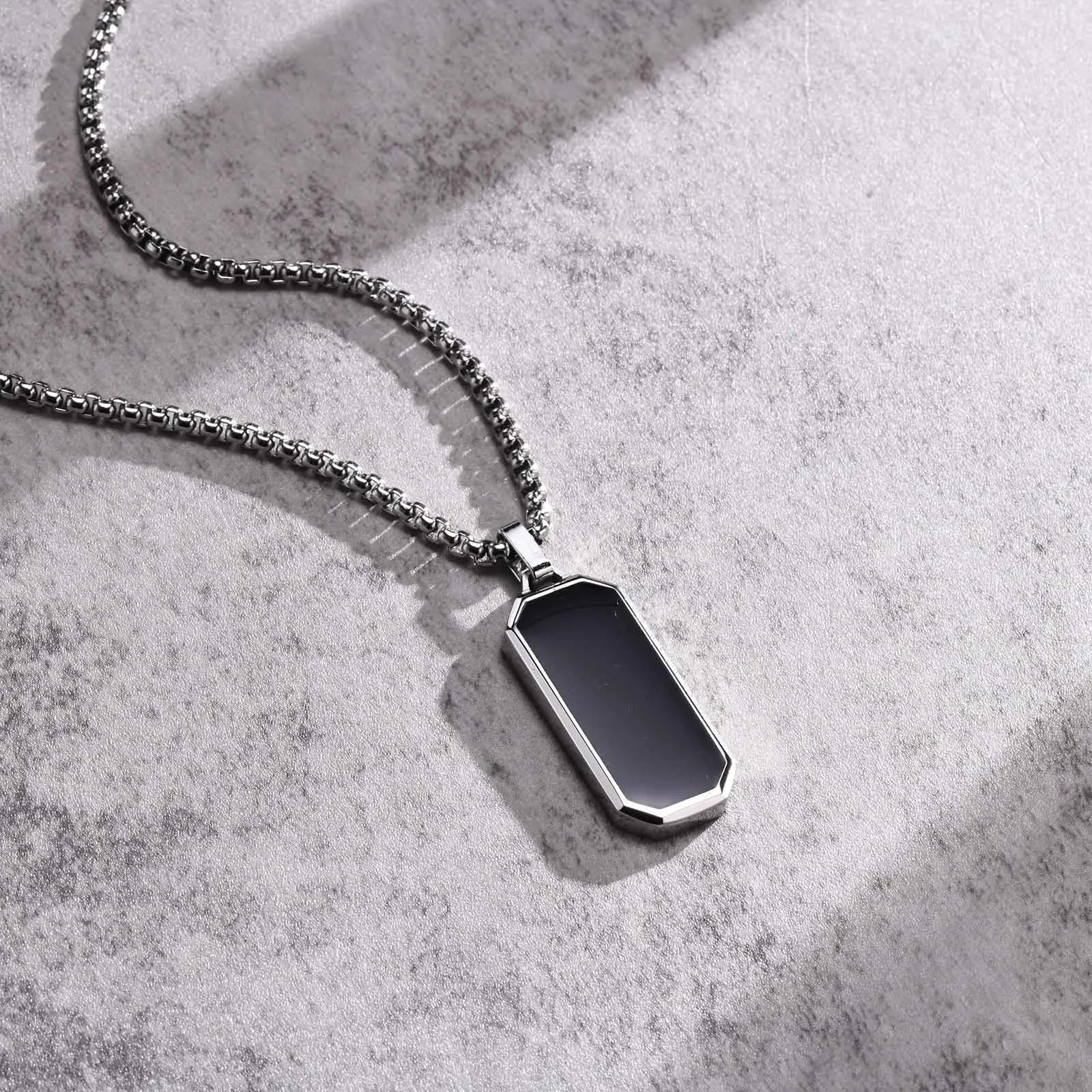 Enamel Rectangle Pendant