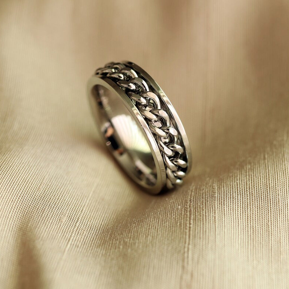 Chain Spinner Ring - Silver