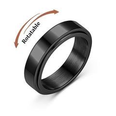 Unisex Stress Release Black Spinner Ring