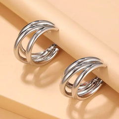 Trendy Three-Layer Earrings