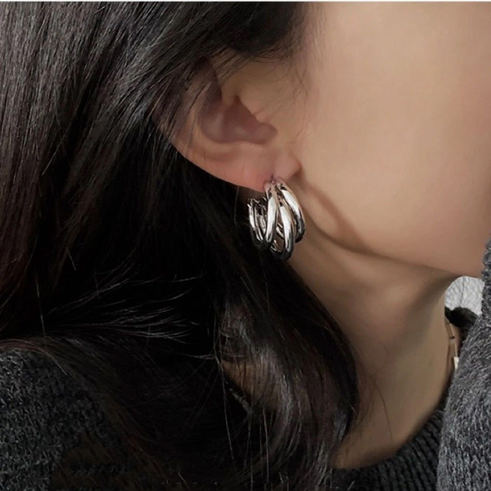 Trendy Three-Layer Earrings