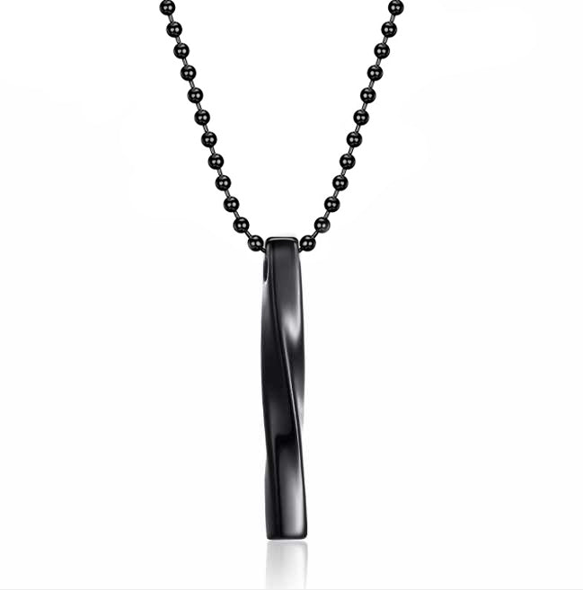 Matt Black Twisted Column Bar Pendant