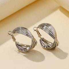 Sterling Silver Twist Hoop Earrings