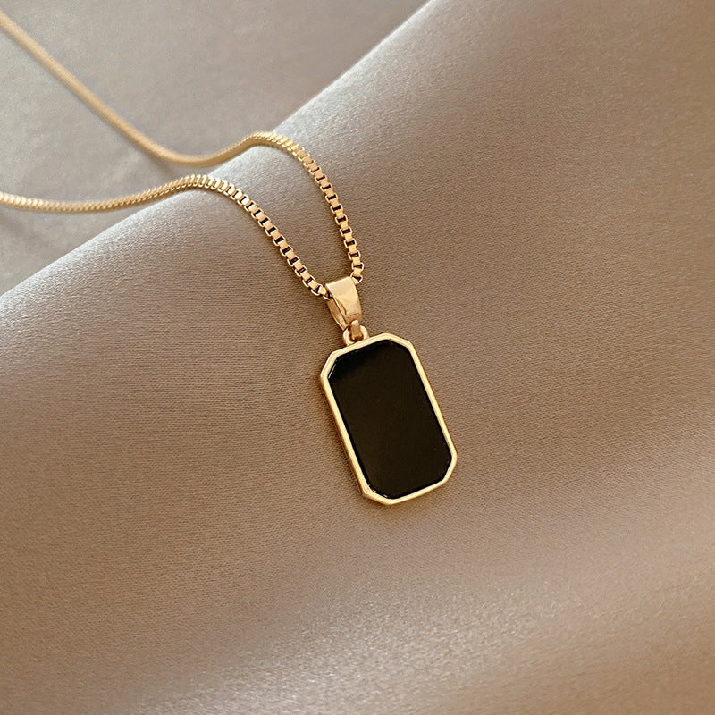 Vintage Black Enamel Pendant